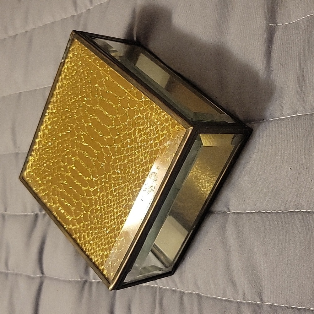 Gold Glass Mirror Box